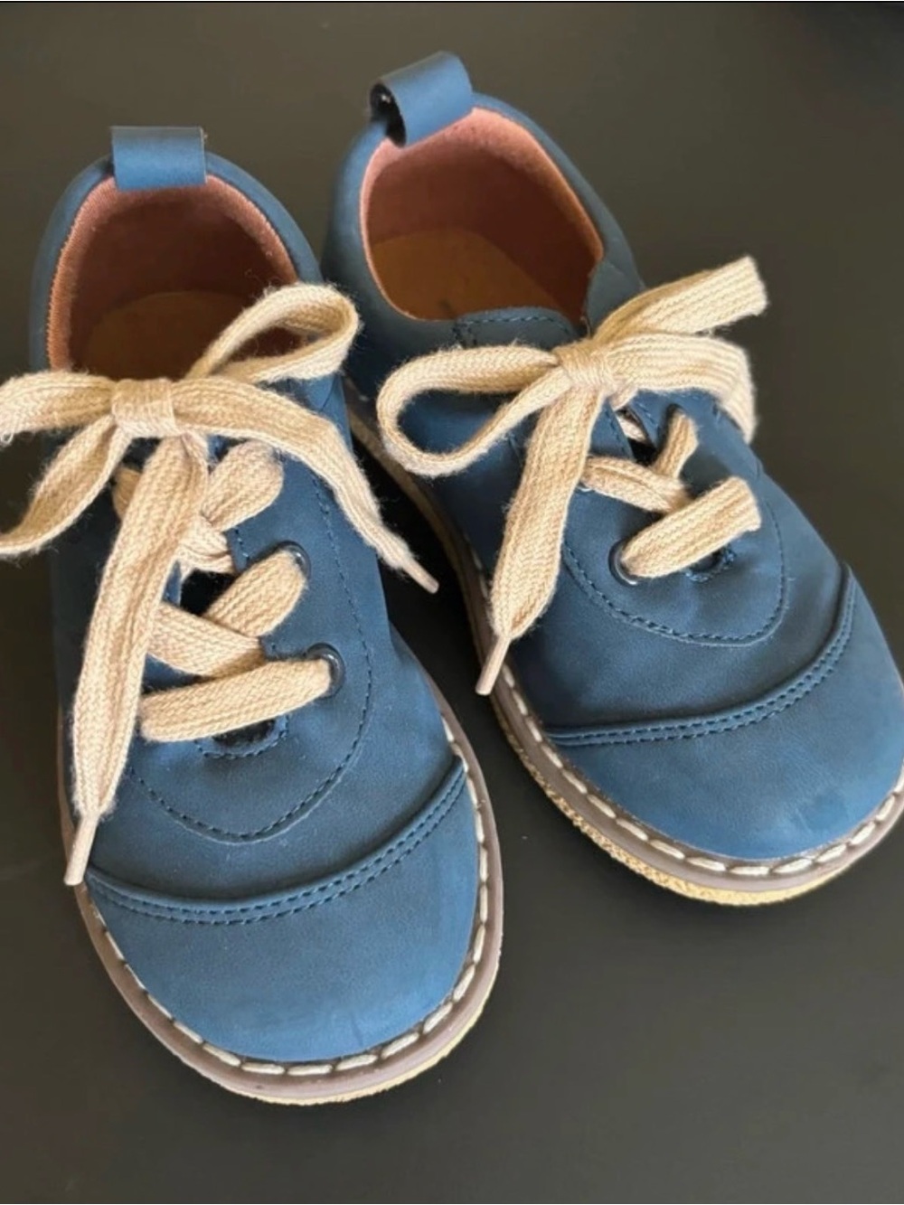 Oxford Dress Shoes Kids Blue Faux Suede | Size 8 toddler